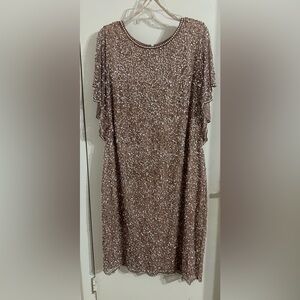 Adrianna Papell Brown Sequin Dress